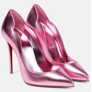 Christian Louboutin Hot Chick 100 Metallic Pink Pointed Toe Pump 37.5